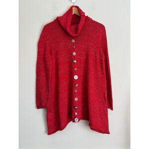 Pure Handknit Nordic Nights Cowlneck Tunic Sweater XL